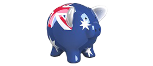 Piggy bank of Australia symbolises saving